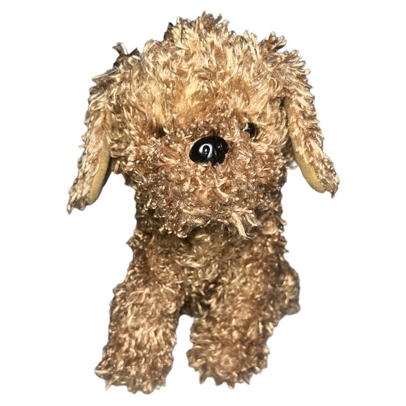 Dan Dee Collectors Choice Shaggy Curly Soft Tan Plush Dog Stuffed Animal 10 Inch - Picture 1 of 7